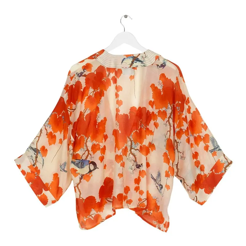 One Hundred Stars Short Kimono Top - Acer Red-1